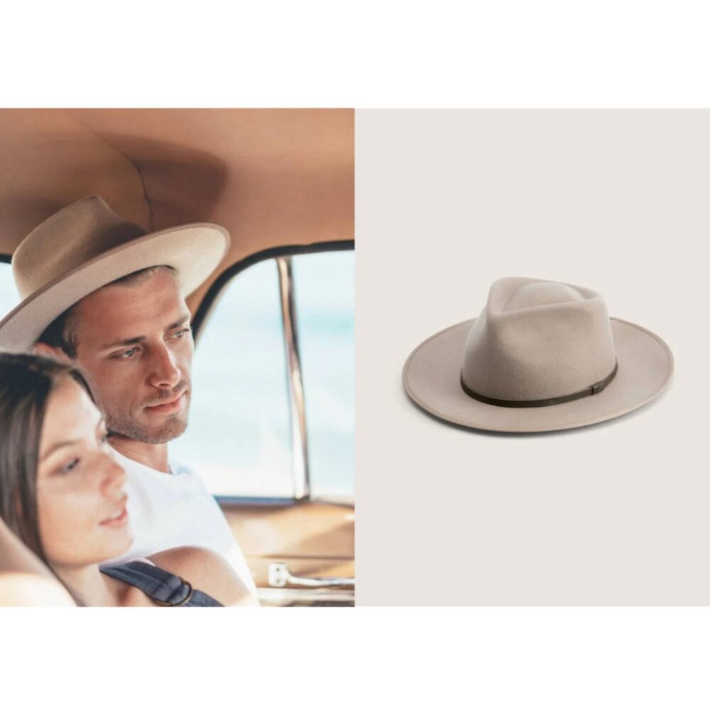 Will + Bear Calloway Fawn Felt Fedora Hat Brand New NWT Wool Size Medium